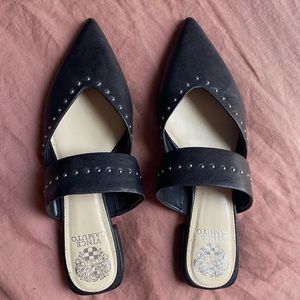 Brand new black strappy mules